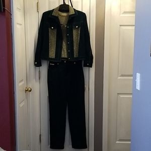 St John by Marie Gray Pants Suit 3 PC